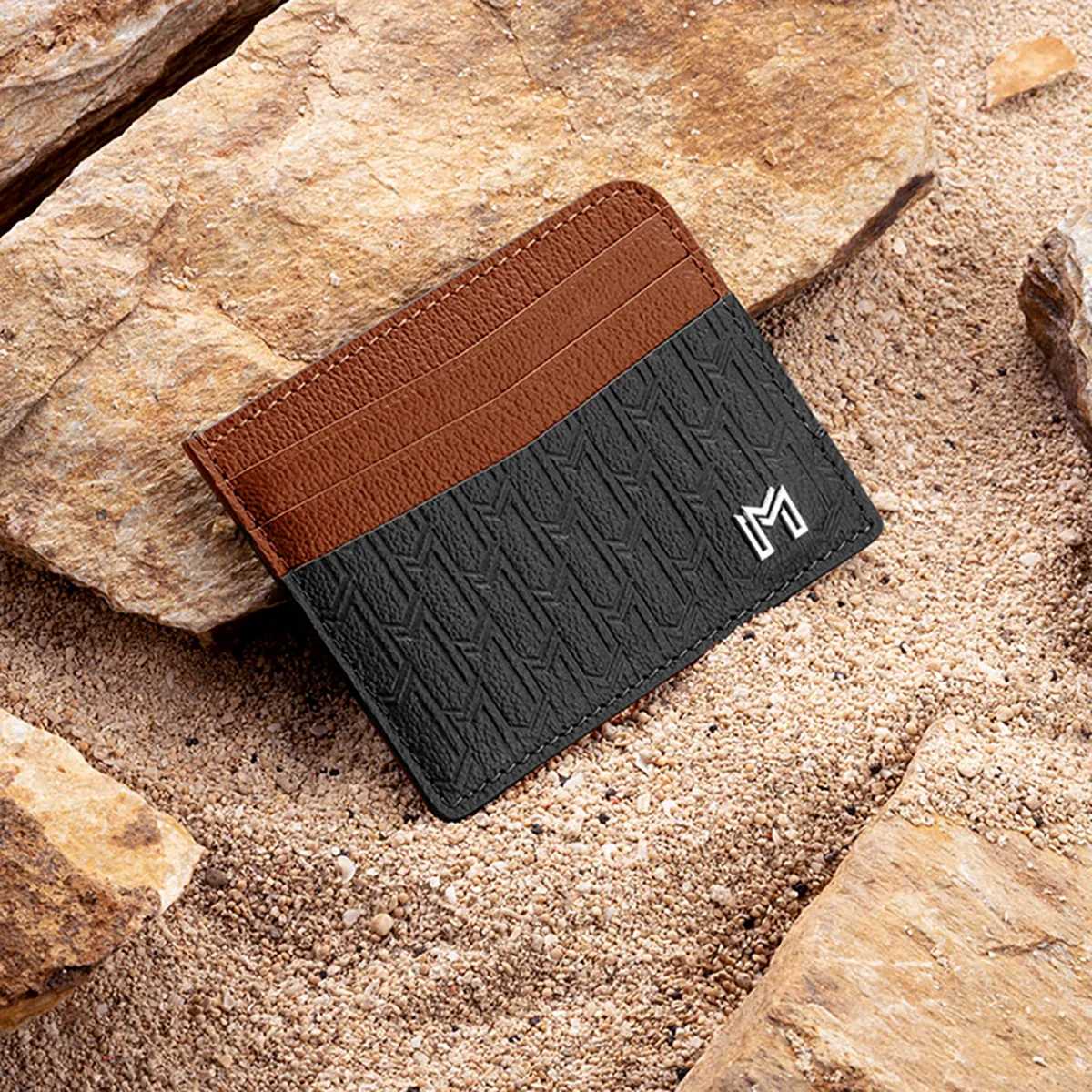 Camel Leather Black & Tan / Silver - Image 4