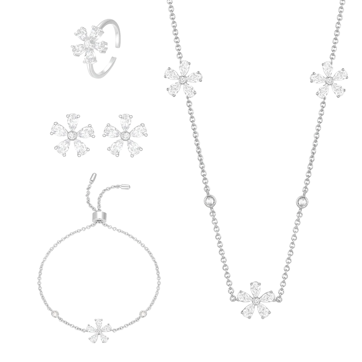 Daisy Flower / Simple Set Silver