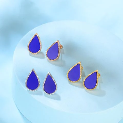 Drop / Earrings Blue Gold - Image 4