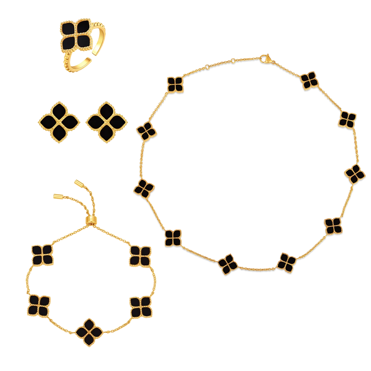 Joory / Choker Black Gold Set
