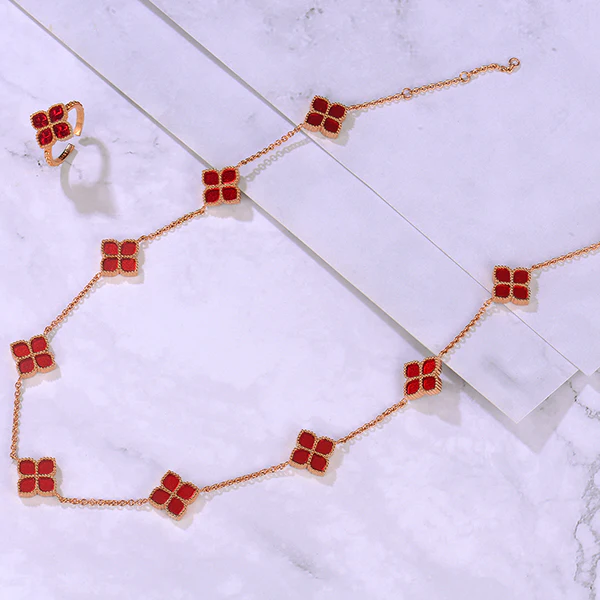 Joory / Choker Necklace Red Rose Gold - Image 5