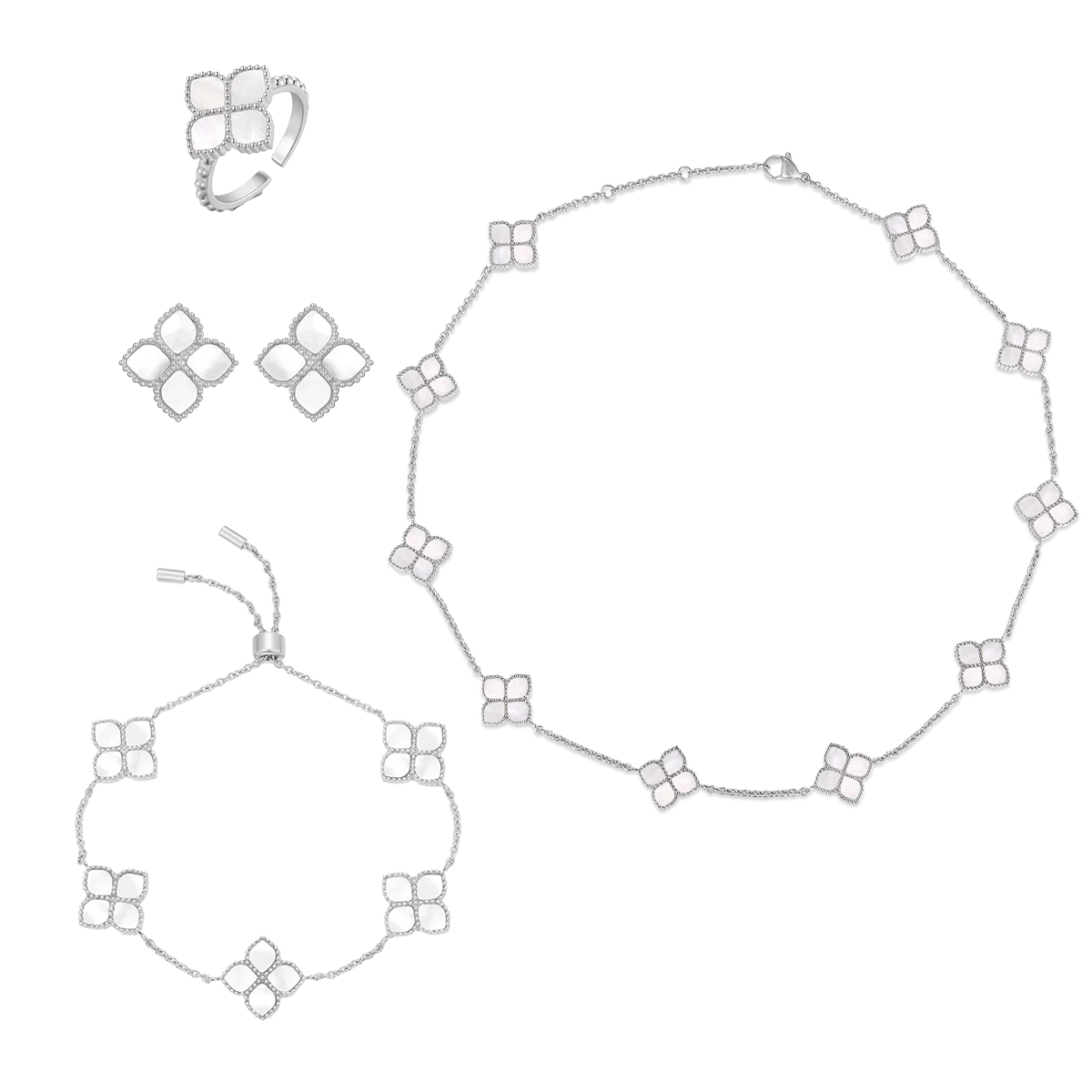 Joory / Choker Pearl Silver Set