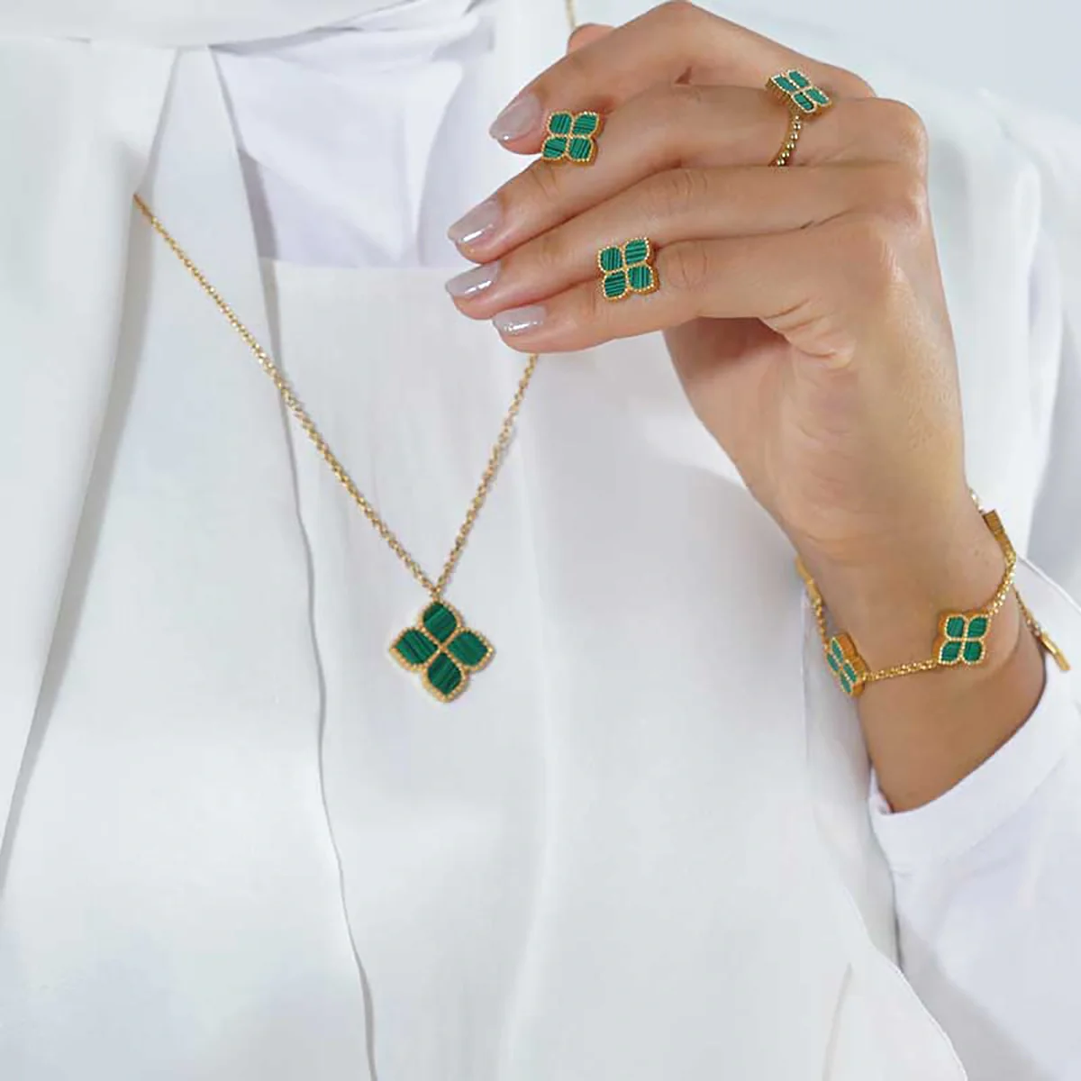 Joory / Earrings Malachite Gold - Image 5