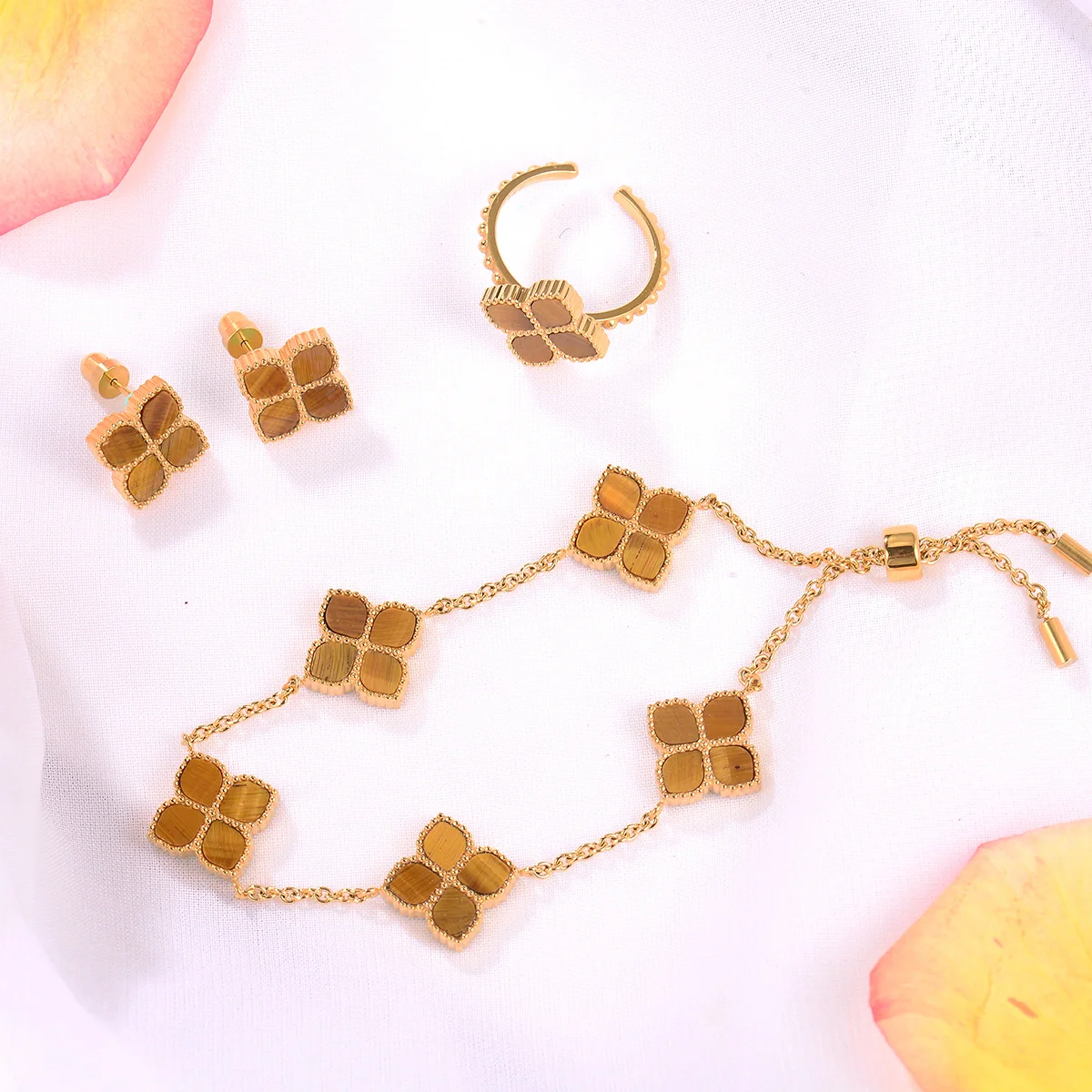 Joory / Earrings Tiger Eye Gold - Image 4