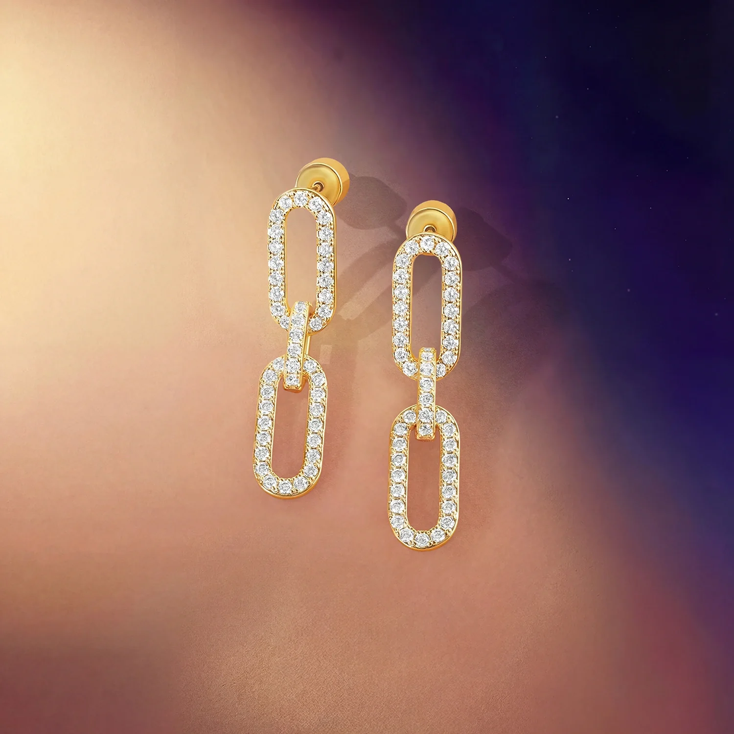 Links / Long Earrings Gold - Image 3