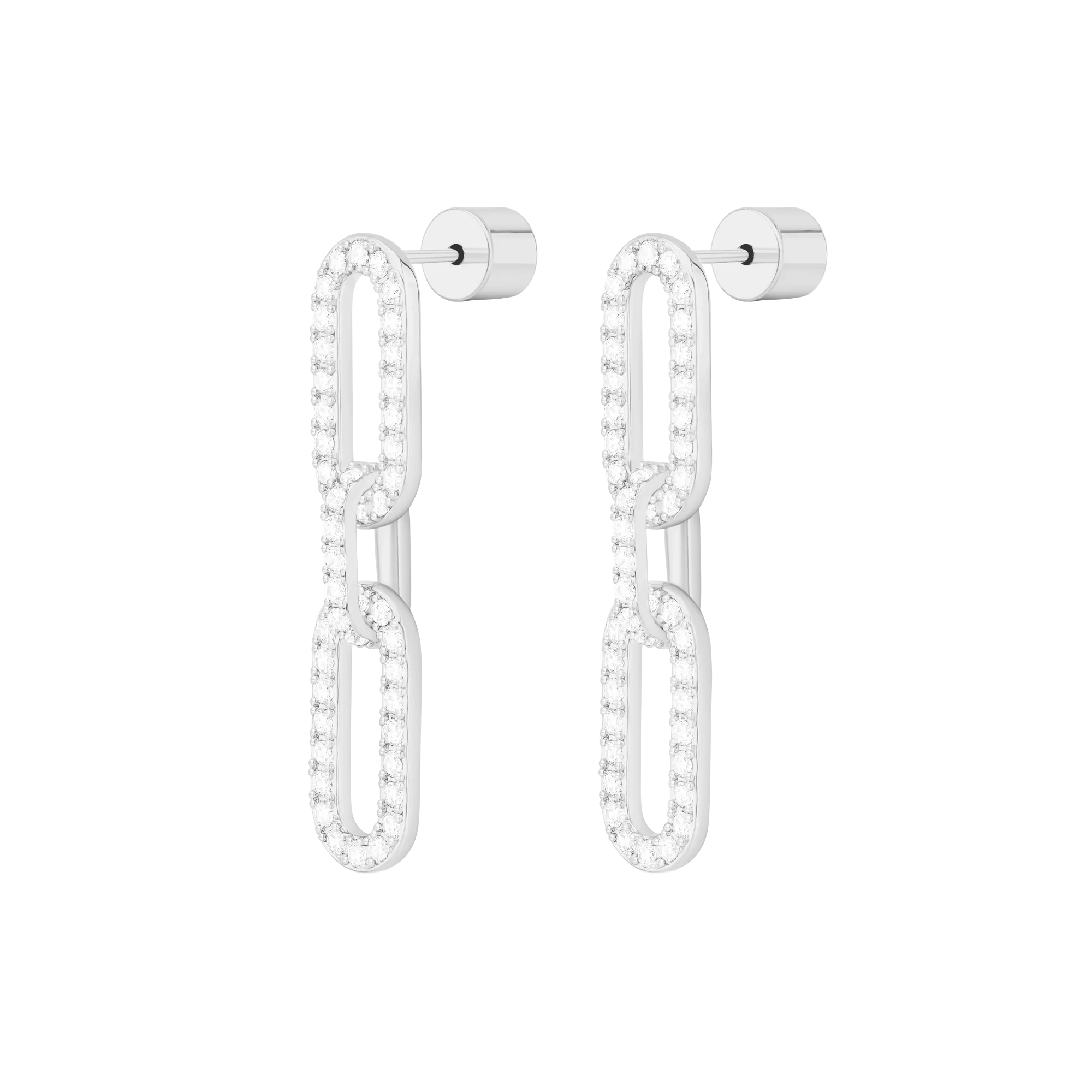 Links / Long Earrings Silver