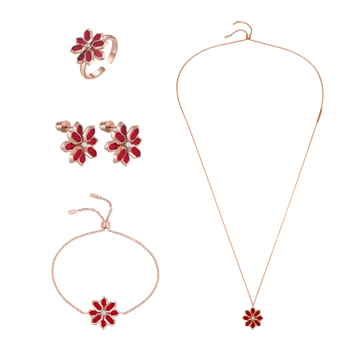 Lotus / Set Red Rose Gold
