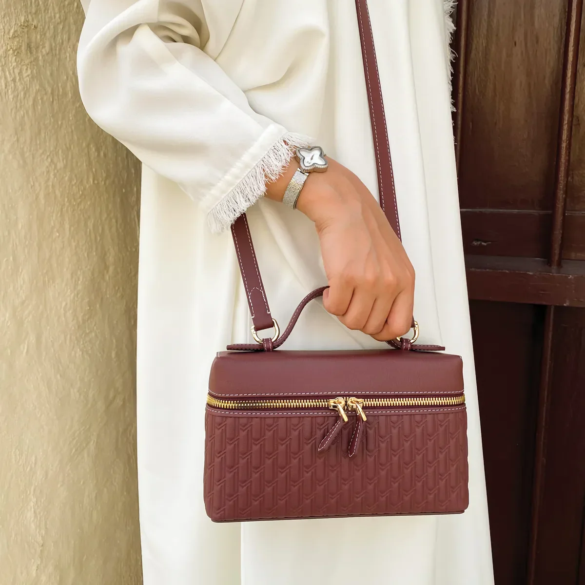 Maitha / Card Holder, Burgundy - Gift Set - Image 13