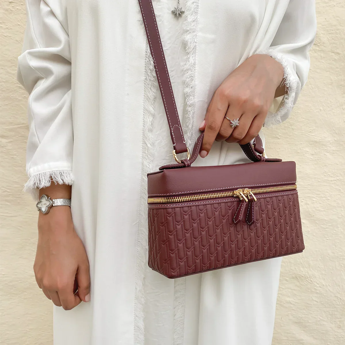 Maitha / Card Holder, Burgundy - Gift Set - Image 14