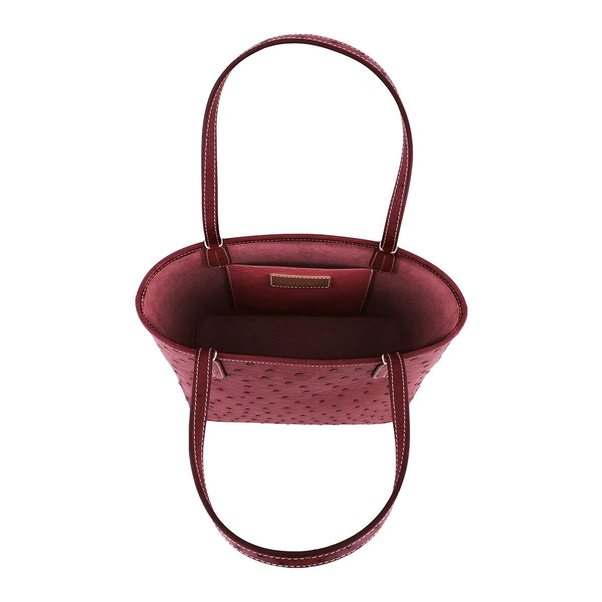Mini Tote Ostrich Leather / Burgundy - Image 4