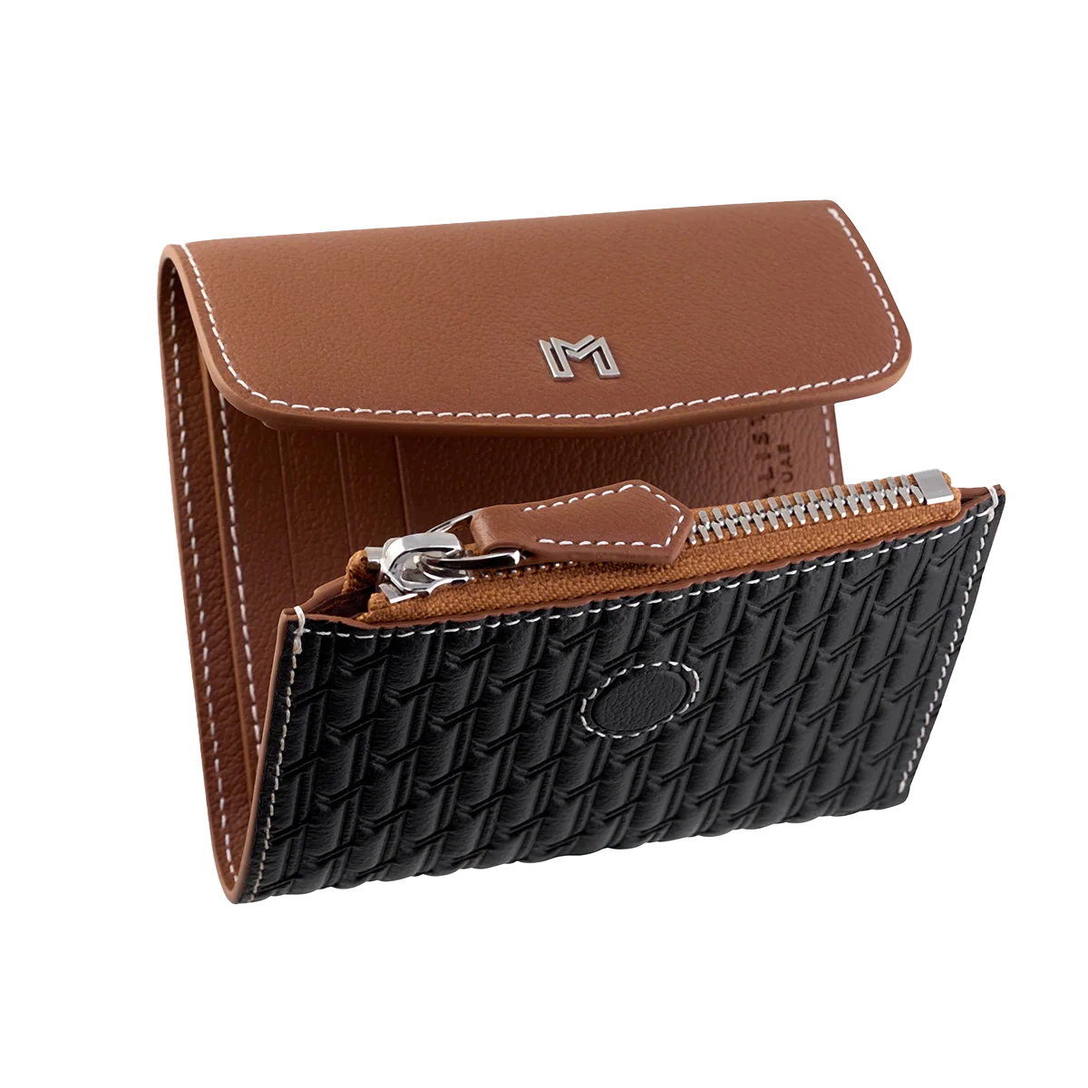 Camel Leather Black & Tan / Silver - Image 4